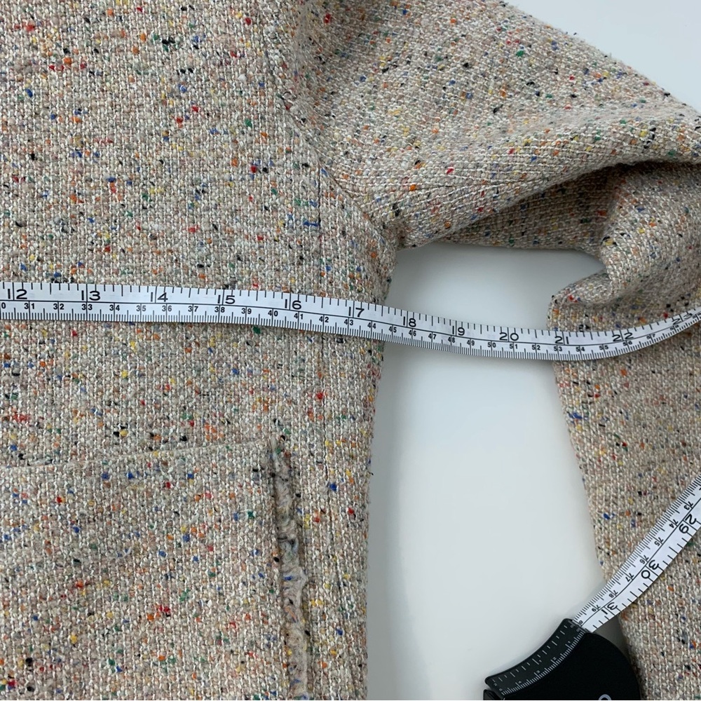 Sandro Blazer Sz 36 Tweed Multicolor Wool Blend Old Money Officecore Pockets - Picture 6 of 16